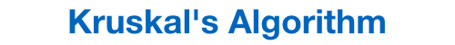 Minimal Spanning Trees in Graphs: Kruskal's algorithm